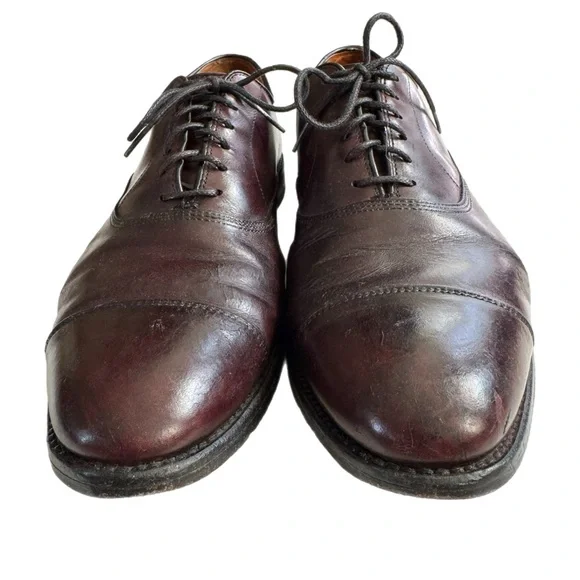 Allen Edmonds Brown Leather Cap Toe Park Avenue Lace Up Dress Shoes 10 READ